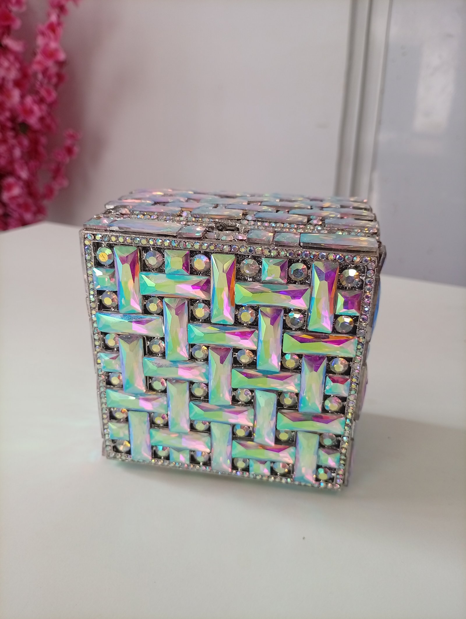 sliver wedding purse